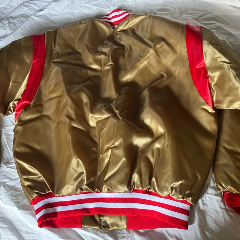 Vintage Swingster USA San Francisco 49ers Gold Satin Bomber Jacket Men's Sz L - Picture 6 of 7